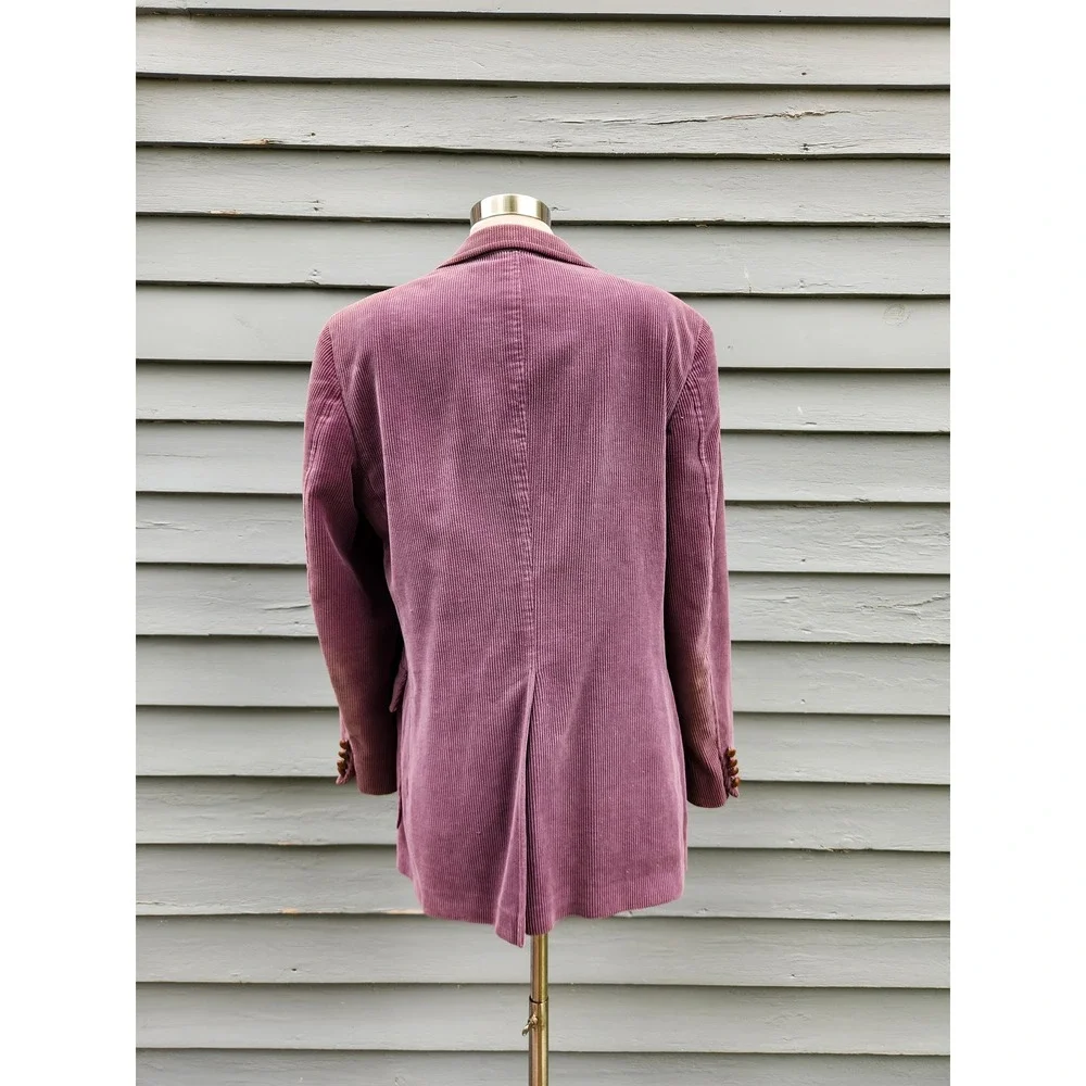 Polo University Ralph‎ Lauren Blazer Purple Corduroy Leather Buttons Size 40
